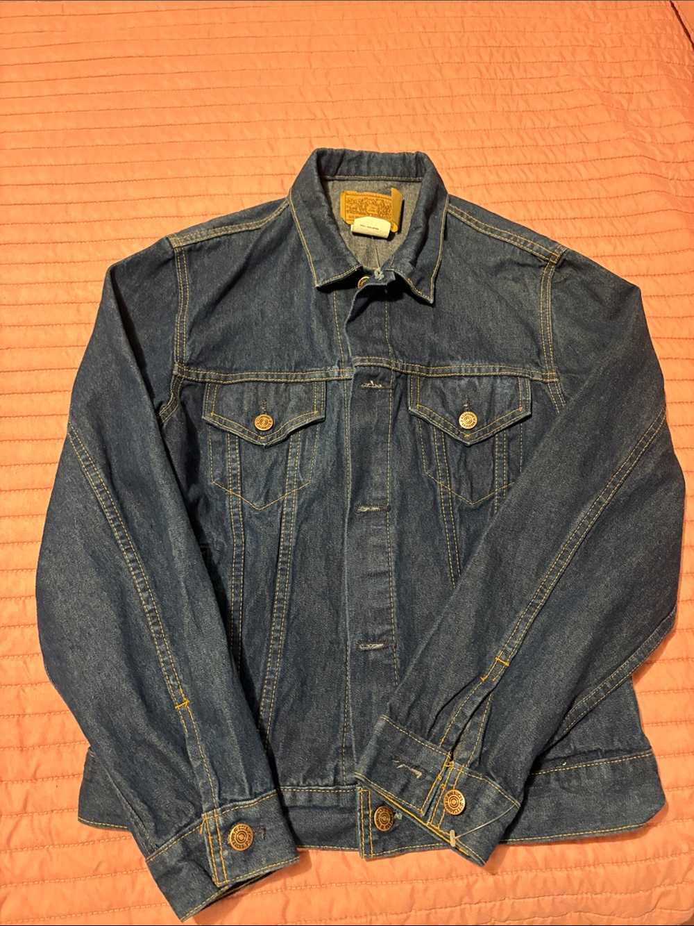 Levi's Dark Blue Denim Jacket with Contrast Stitching